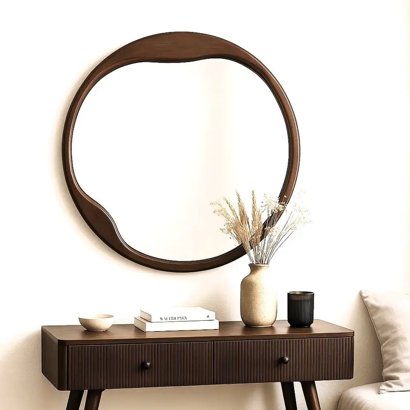 מראה וודי ראונד אמורפית כהה מספר מידות לבחירה