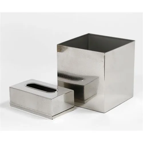 סט פח וקופסת טישו בראס סילבר