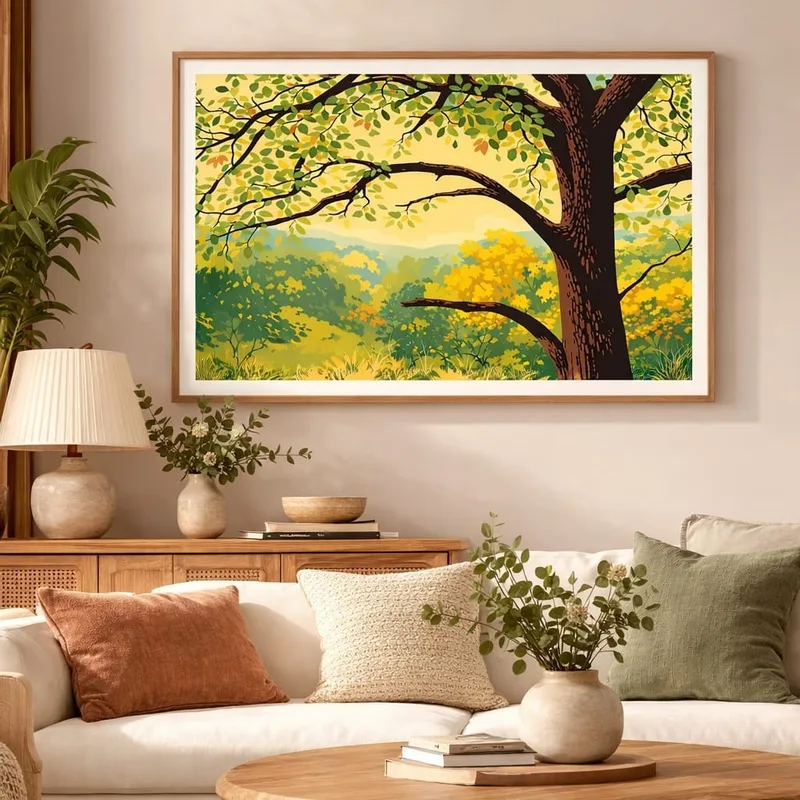תמונת קנבס בעיצוב מקורי בין הענפים - סטודיו 26