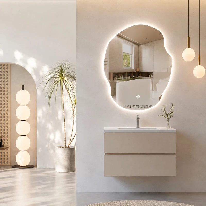 VEGA Organic מראת קיר אורגנית עם תאורת LED