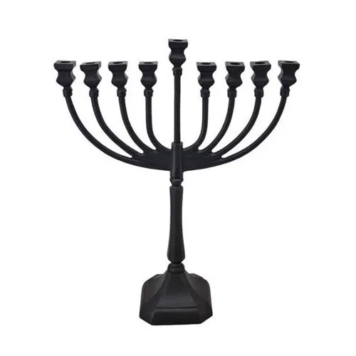 חנוכיית קנים BRASS שחורה שלוש מידות לבחירה