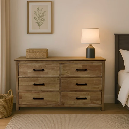 קומודה יער 6 מגירות עץ מלא