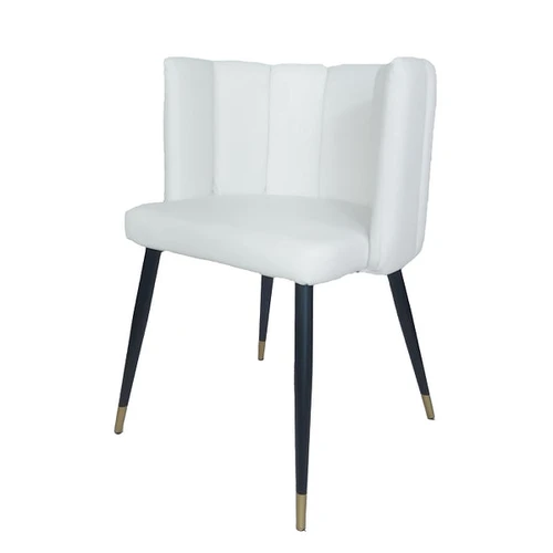 כיסא לוקה סטריפ ריפוד דמוי עור לבן