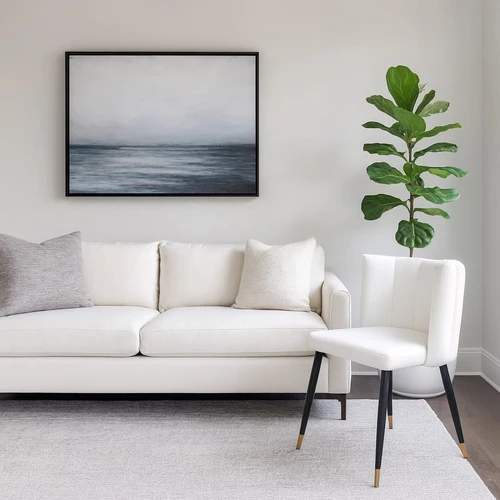 כיסא לוקה סטריפ ריפוד דמוי עור לבן