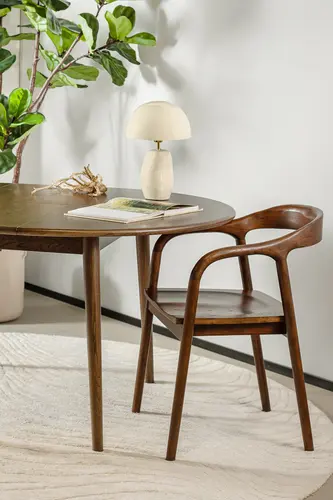 כיסא ירדן בראון עץ מלא