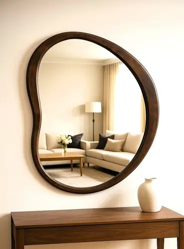 מראה נונה ווד אבסטרק מסגרת עץ כהה מספר מידות לבחירה.