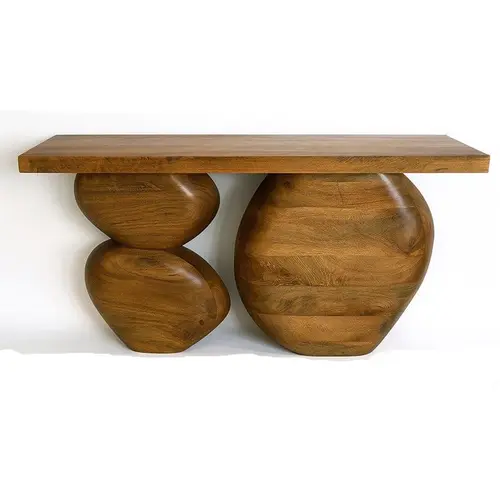 קונסולה דרך האבן עץ מנגו