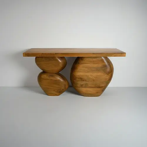 קונסולה דרך האבן עץ מנגו