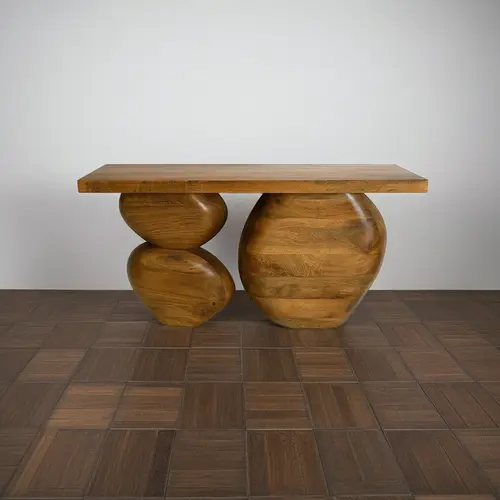 קונסולה דרך האבן עץ מנגו