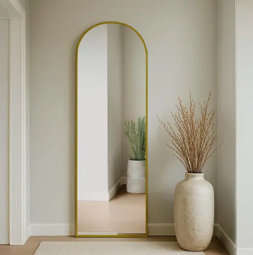 מראת גוף בילי חצי מעוגלת זהב   160-180\50-60 סמ