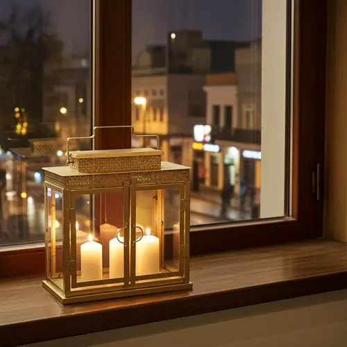 חנוכיה בטון לבן על הניסים שטוחה