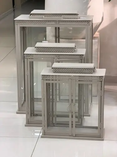 בית חנוכייה מתקפל ירושלים של כסף מספר מידות לבחירה