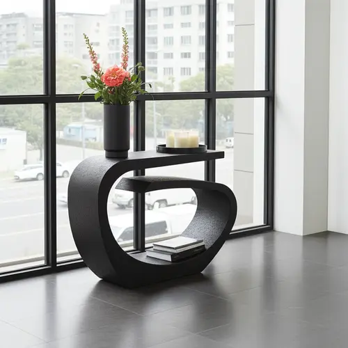 קונסולה מתכת אלומה שחורה