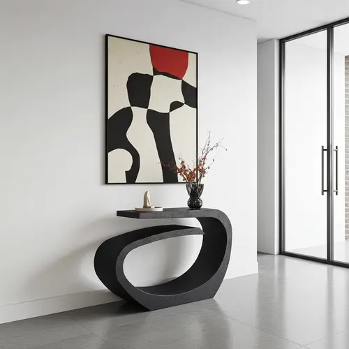 קונסולה מתכת אלומה שחורה