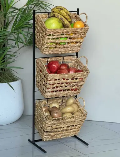 מעמד 3 סלסלות ראטן