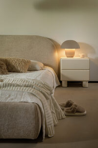 סט 2 שידת צד גלוסי לבן מבריק