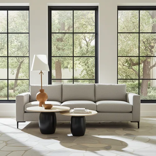 סט שולחנות בסיס עץ ופלטת וטרוונטין