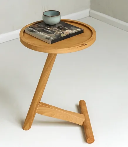 שולחן צד עץ מלא זן נטוראל