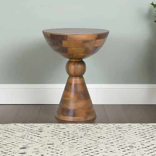 סטול שולחן צד הגביע הטבעי עץ מלא