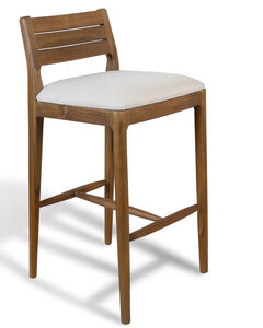 כסא בר עץ טיק אטלס בגוון אגוז עשיר