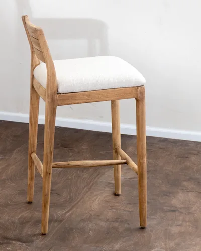 כסא בר אטלס עץ טיק טבעי