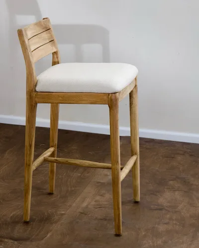 כסא בר אטלס עץ טיק טבעי