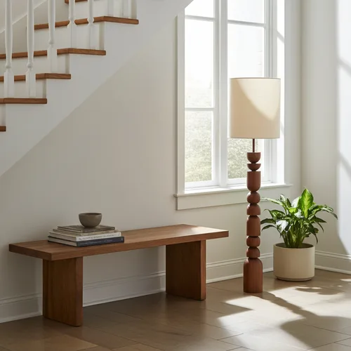 מנורת עמידה בוני עץ בגוון אגוז