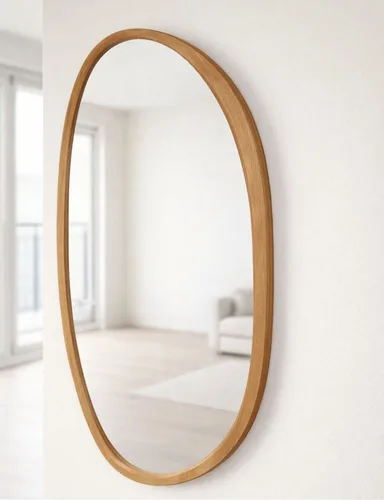 מראת אינפיניטי עץ מלא ,מראה אמורפית מעוצבת , טבעי או כהה לבחירה