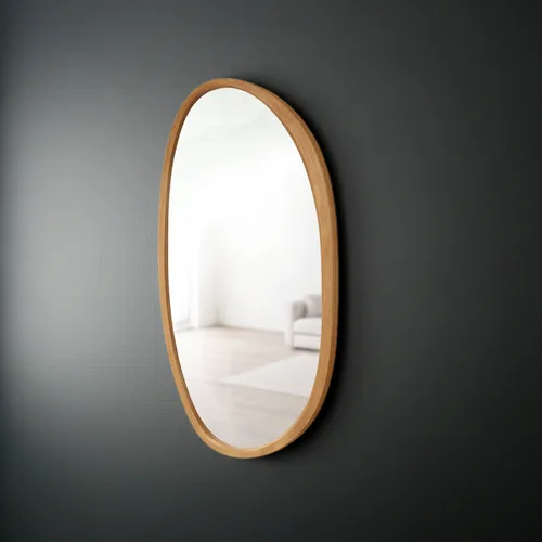 מראת אינפיניטי עץ מלא ,מראה אמורפית מעוצבת , טבעי או כהה לבחירה