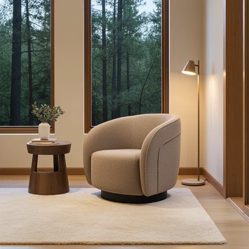 כורסא מסתובבת מילנו בריפוד קפה