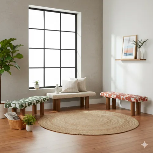 ספסל מרופד מלינה רד