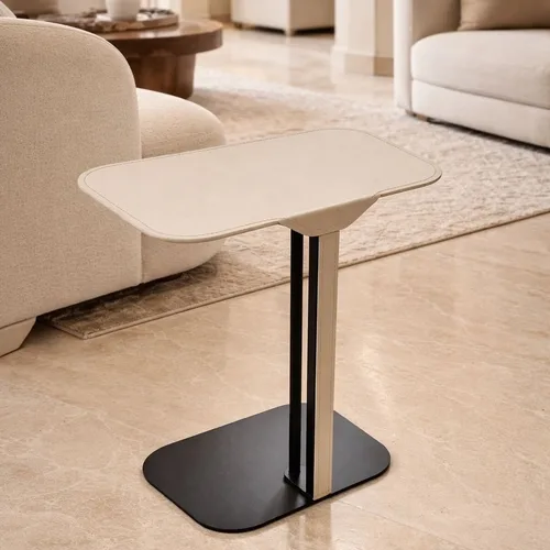 שולחן צד איירון לדר קרם