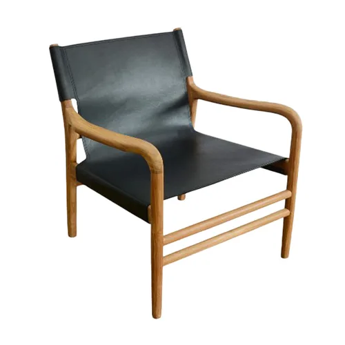 כורסא סוהו עור עור שחור