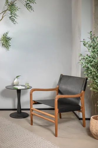 כורסא סוהו עור עור שחור