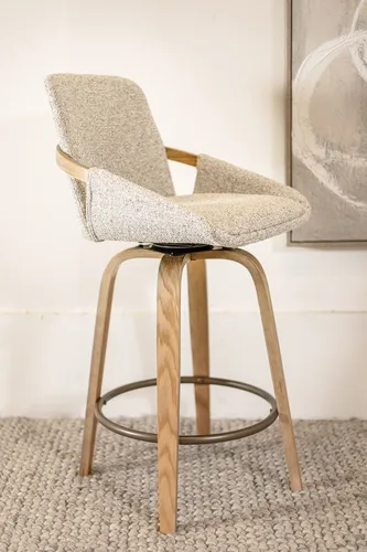 כיסא בר ניקולסון בגוון אייבורי בז'