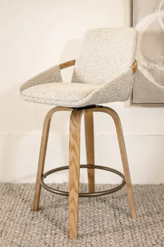 כיסא בר ניקולסון בגוון אייבורי בז'