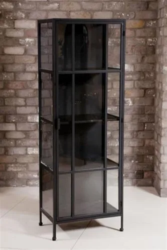 ארון ויטרינה אורבן לופט שחור זכוכית ומתכת