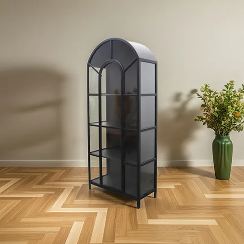 ארון ויטרינה מעוצב קשת ארקוס מתכת שחורה