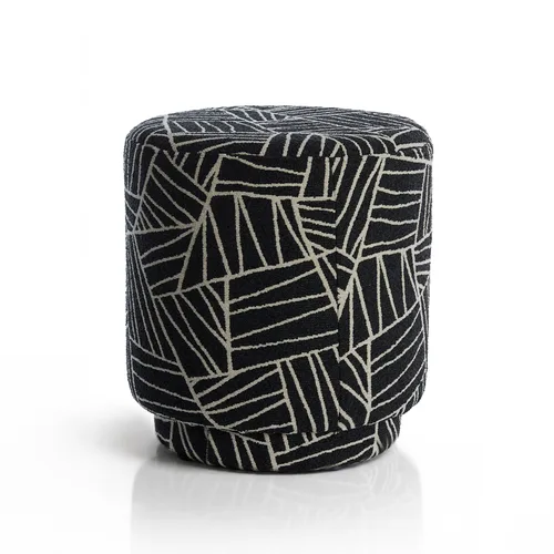 הדום גיאומטרי שחור לבן עגול