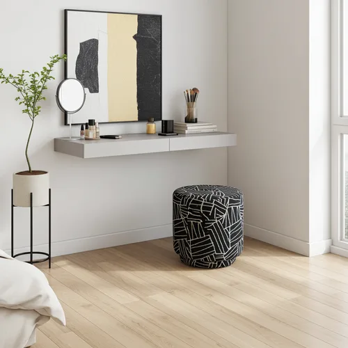 הדום גיאומטרי שחור לבן עגול