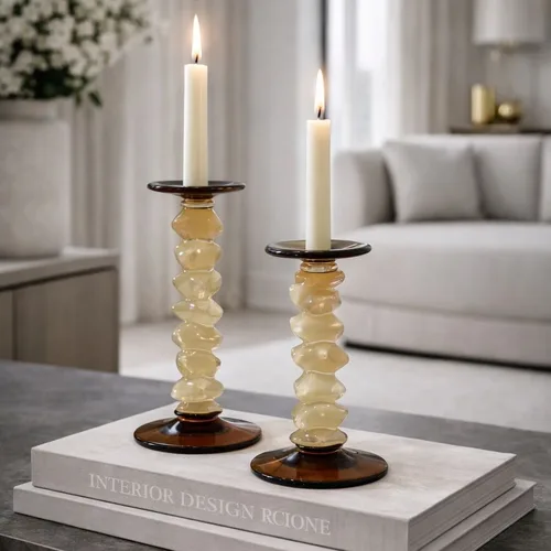 סט פמוטי זכוכית אמבר קארה