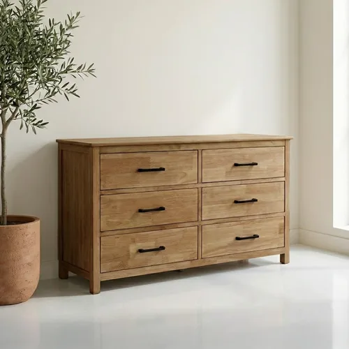 קומודה יער 6 מגירות עץ מלא