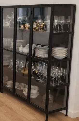 ויטרינה מטאל גלאס לבנה שחורה או מוקה לבחירה