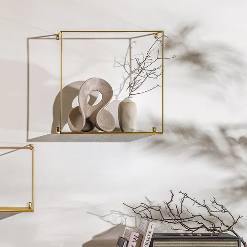 מדף קיר סווידיש זהב ריבוע