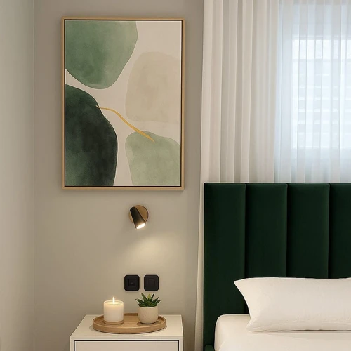 תמונת קנבס בעיצוב מקורי אבסטרקט חלוקי נחל בירוק