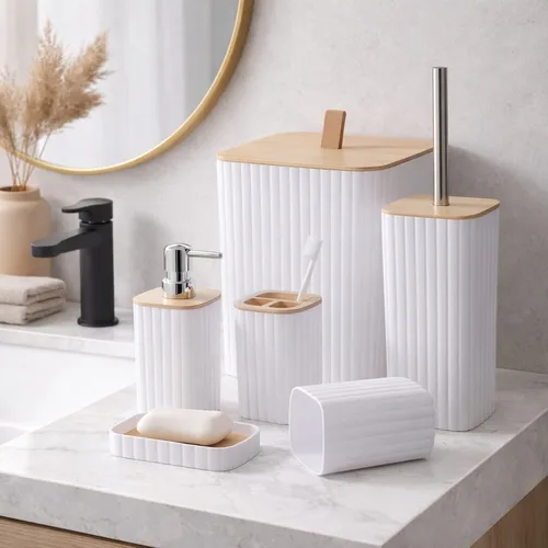 סט לאמבטיה 6 חלקים שחור או לבן