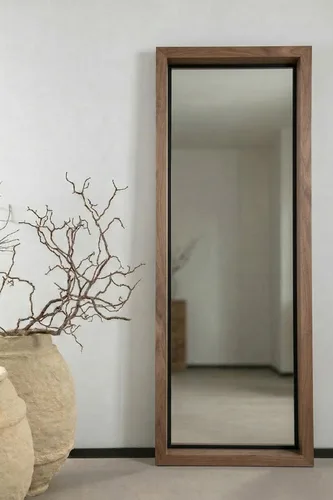 מראת גוף פנורמית גלית 192 ס"מ מסגרת עץ אורגנית , 3 גוונים לבחירה