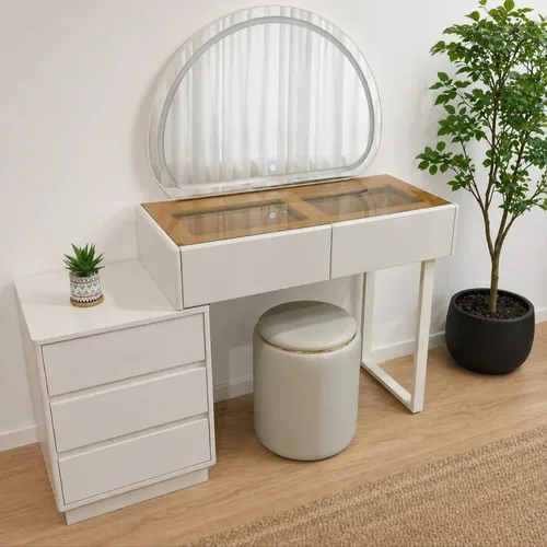 סט עמדת איפור יוקרתית דגם אניגמה , חוויית טיפוח טכנולוגית בעיצוב מינימליסטי