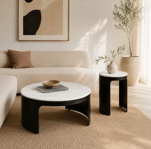 סט שולחנות סלון BRASS & MARBLE