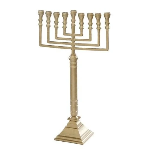 חנוכיית ירושלים GOLD BRASS – גובה 70 ס״מ